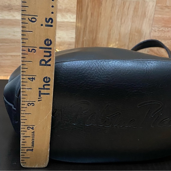 Vintage PALOMA PICASSO Italian Black Leather Gold Chain Handle Shoulder Bag - Picture 8 of 16